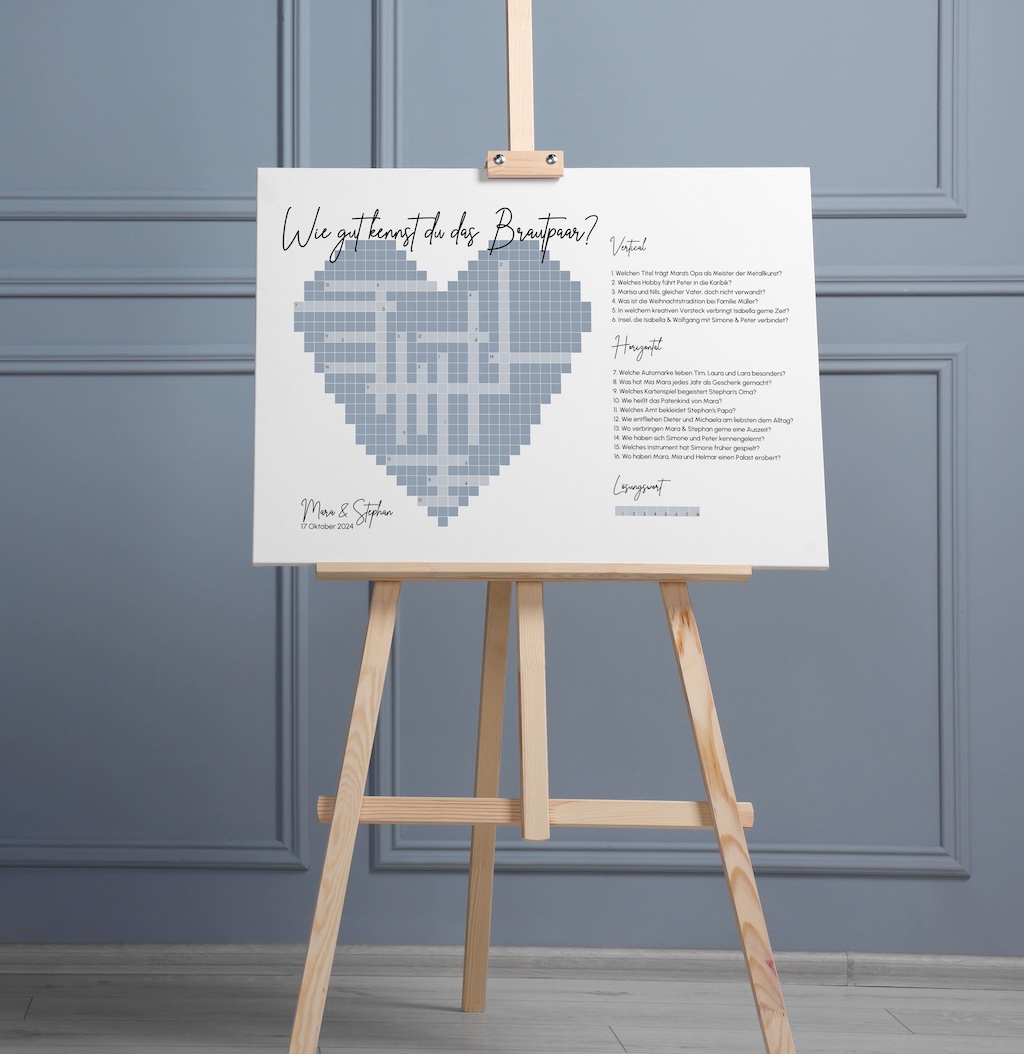 Crossword for your wedding - blue room