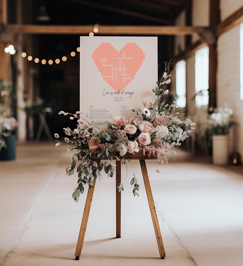 Crossword for your Wedding Easel