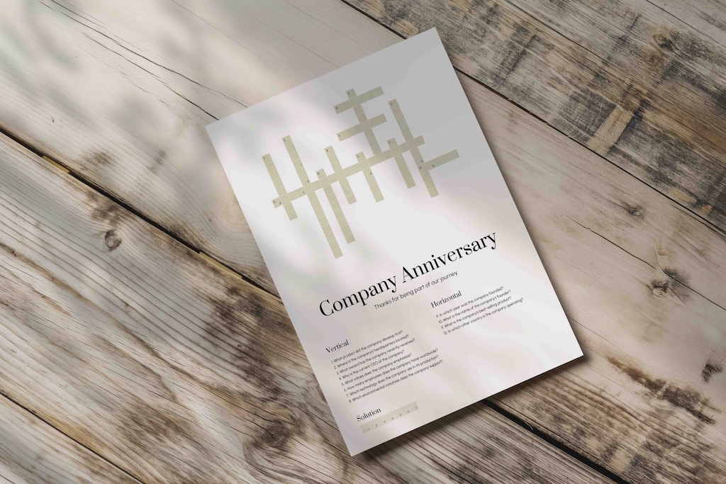 Crossword for your company anniversary